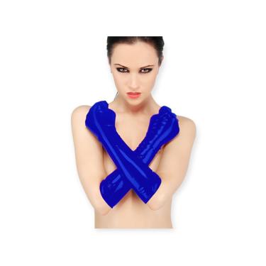 Imagem de Luvas Médias em Látex Natural Tam g Preto com Design Anatômico e Ajuste Confortável Estendendo-se Até o Antebraço