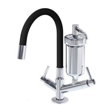 Imagem de Torneira com Filtro de Bancada para Cozinha Torneira Flexivel Alavanca Instalação em Mesa Plástico ABS Duplo Jato OEM