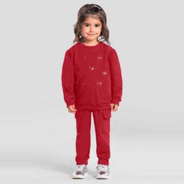 Imagem de Conjunto infantil menina de corações com paetês Mundi-Feminino