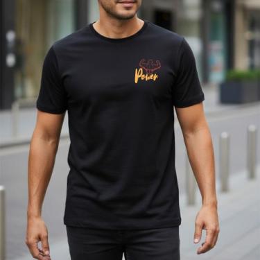 Imagem de Camiseta Masculina Preta Fitness Academia Treino Camisa Confortável Pr