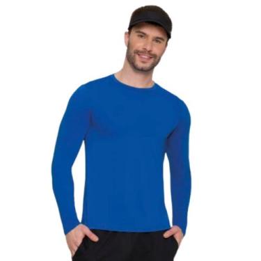 Imagem de Camiseta Masculina Manga Longa Com Proteção UV Selene, G, Azul royal
