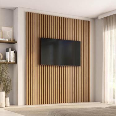 Imagem de Painel Ripado para TV até 75 Polegadas 200cmx230cm Aruá CabeCasa Madei