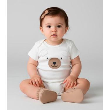 Imagem de Body Infantil em Suedine Masculino Trick Nick Bege, P, Bege