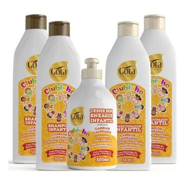 Imagem de Kit Gota Dourada Infantil Clubinho Cacheados com 2 Shampoos, 2 Condici