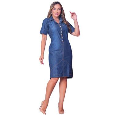 Imagem de Vestido Feminino Jeans Moda Feminina Casual Delicada. Rf.135 - Delicat