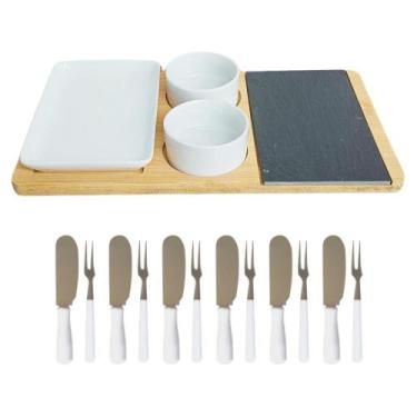Imagem de Kit Tábua Petisqueira 17 Peças Para Servir Queijos Frios - Wincy