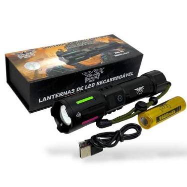 Imagem de Lanterna Tática JYX LED V3 Ultra Potente Recarregável USB-C Zoom Ajust