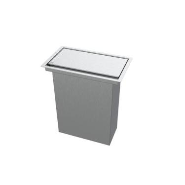 Imagem de Lixeira Retangular De Embutir Bancada Inox 5,1 L - HZ