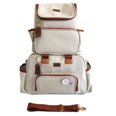 Imagem de Bolsa maternidade Ursinho c/ Mochila em Linho Luxo - Arte & Companhia,