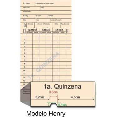 Imagem de Impresso Cartao de Ponto Palha HENRY C/CNPJ -   - Tamoio
