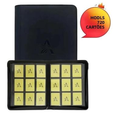 Imagem de Pasta De Cartas Preta Com 9 Bolsos, Capacidade Para 720 Cartas MTG TCG