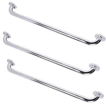 Imagem de Barra Alça De Apoio 80cm Kit 3 Uni Banheiro Box Varanda Escada Corrima