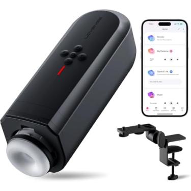 Imagem de LOVENSE Solace Masturbador Masculino Automático Stroker Brinquedos, Masturbadores Elétricos Mãos Livres Copo com Suporte de Mesa Ajustável 3D Realista Bolso Buceta Brinquedos Sexuais Adultos e Jogos para Prazer Masculino