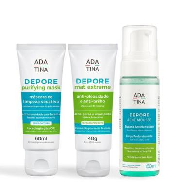 Imagem de Kit Depore Pele Oleosa Acne Espuma Máscara Hidratante - Ada Tina Italy