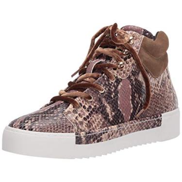 Imagem de Cecelia New York Silow Tênis de couro plataforma com cadarço bege natural cobra, Cobra natural bege, 7.5