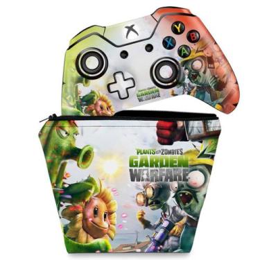 Imagem de Capa Case E Skin Compatível Xbox One Fat Controle - Plants Vs Zombies