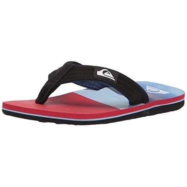 Imagem de Quiksilver Sandália infantil unissex Molokai Layback juvenil, Preto/vermelho/azul, 10 Big Kid