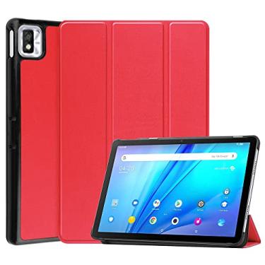 Imagem de Kepuch Couro-PU Capas Bolsas Estojos para TCL Tab 10s 10.1" - Vermelho