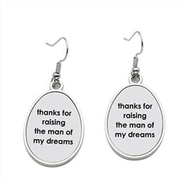 Imagem de Thanks for Raising the Man of my Dreams Brinco com pingente para meninas - Presente de festa de aniversário dos namorados