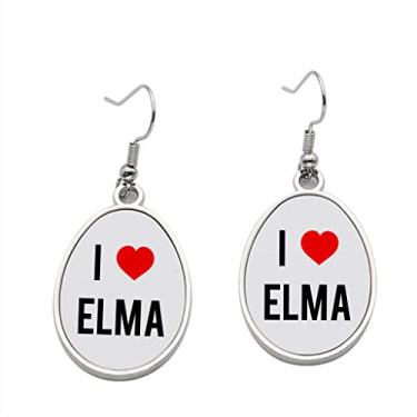 Imagem de Brinco I Love Elma - Brincos pendentes para meninas - Presente de festa de aniversário dos namorados