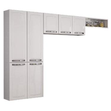 Imagem de Conjunto Cozinha Itatiaia Compacta Rose 3 Peças Branco Paneleiro, Armário Aéreo E Nicho