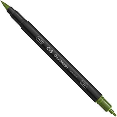Imagem de Marcador Artístico Aquarelável Dual Brush - Verde Oliva - CIS - Caixa com 10 unidades CIS, Verde Oliva, pacote de 10