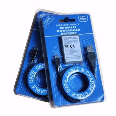 Imagem de Kit Bateria Controle 4 Ps4 Dualshock 2000mh 3,7vV Cabo