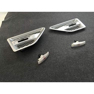 Imagem de Grades de ventilação lateral guarnições de barra de grade de malha Gtay com luz branca se encaixa para Land Rover LR2 Freelander 2 2006-2016