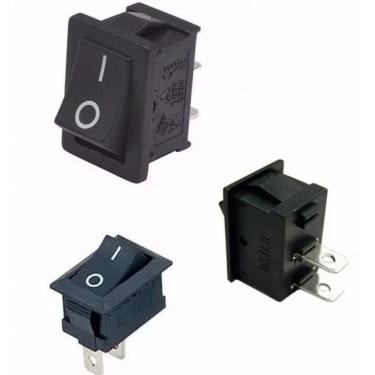 Imagem de Chave Gangorra Kcd101 Liga Desliga Quadrado Preto 10 Unidade