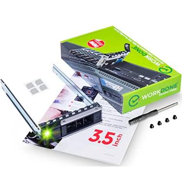 Imagem de Carrinho de disco rígido Workdone de 3,5 polegadas X7K8W compatível com servidores Dell PowerEdge - 14ª geração R440 R540 R640 R740 R740 R740xd2 R6415 R7425 mais - LED brilhante Hot Swap SAS bandeja de suporte SATA - com manual de configuração