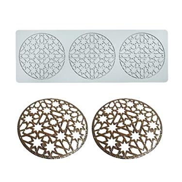 Imagem de Moldes de silicone de folha oca para amantes de coração moldes de chocolate geometria molde de silicone 3D molde de folha de doce de chocolate artesanato decoração de bolo topo de cupcake (M_Star_36,5 * 12,7 * 0,3 cm)