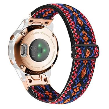 Imagem de Abanen Pulseiras elásticas de nylon para Garmin Fenix 8 de 43 mm / epix Pro 42 mm / Fenix 7S /6S/5S, ajuste rápido, 20, pulseira respirável para Instinct 2S / Instinct E de 40 mm (vermelho laranja)