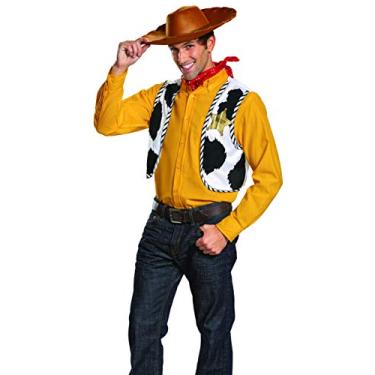 Imagem de Disguise Disney Pixar Toy Story and Beyond Woody – Kit de fantasia para adultos, Amarelo/preto/branco/marrom, One Size