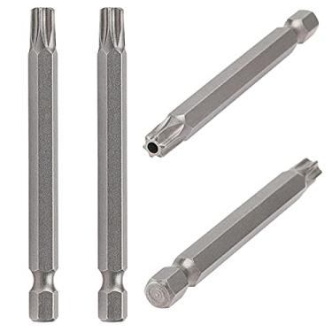 Imagem de Aopin T35 com furo, chave de fenda Torx à prova de adulteração, cabo sextavado de 1/4", ímã de aço S2, comprimento de 75 mm, 4 peças