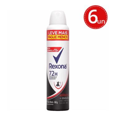 Imagem de Kit Desodorante Aerosol Rexona Antibacterial + Invisible 250ml - 6 Unidades
