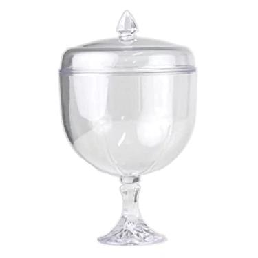 Imagem de Taça Para Pavê Sobremesa Acrílico 1250ml Com Tampa Bluestar (Modelo Safira)