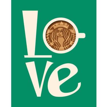 Imagem de Placa Decorativa Em Mdf 24X19cm Love Starbucks - Litoarte