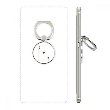 Imagem de Suporte de anel de telefone com estampa de cartas de baralho de coração A com laço ajustável