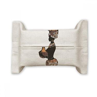 Imagem de Saco de linho de algodão preto aborígene africano primitivo para cobertura de papel para lenços faciais