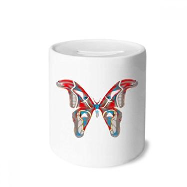 Imagem de DIYthinker Borboleta 3D em cor vermelha e azul caixa para dinheiro caixa de cerâmica porta-moedas presente de cofrinho