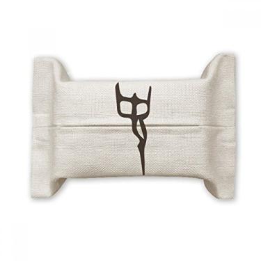 Imagem de Inscrição óssea com sobrenome chinês, suporte de capa de papel para lenços faciais, saco de linho de algodão