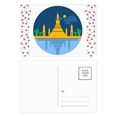 Imagem de Cartão postal da Tailândia Special Temple Shield Christmas Flower Celebration Cartão postal Blessing Mailing Card