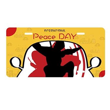 Imagem de DIYthinker Bushido Samurai Sakura Outline Japão Asia placa placa de carro decoração Dia da Paz