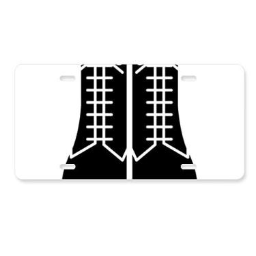 Imagem de DIYthinker Botas masculinas pretas de cano alto padrão contorno placa de licença decoração de aço inoxidável etiqueta de automóvel