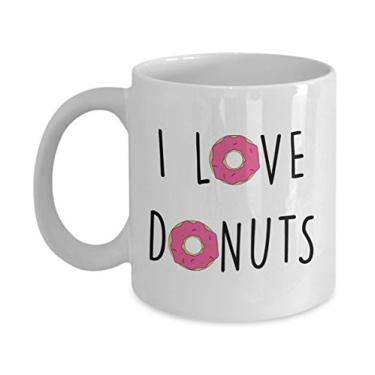 Imagem de Caneca I Love Donuts – Caneca de café de cacau quente divertido – ideia de de Natal