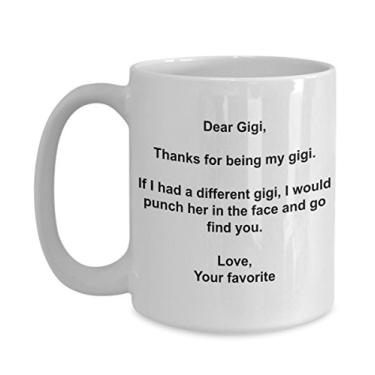 Imagem de Presentes engraçados Gigi - Caneca de café I'd Punch Another Gigi In The Face - Caneca de presente de seu filho