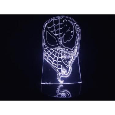 Imagem de Luminária Led 3D Venom X Homem Aranha Acrílico Abajur - Geeknario