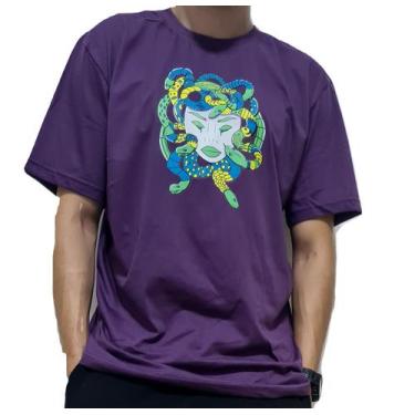 Imagem de Camiseta Medusa Oversized Roxa Streetwear Marca Capi