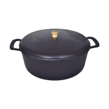 Imagem de Caçarola Alça Fixa e Tampa de Ferro Fundido 36cm 12Litros