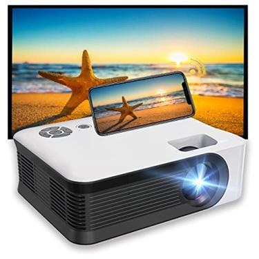 Imagem de Mini projetor, projetores de home theater A30 de 3000 lúmens, projetor de filme portátil 1080p com alto-falante embutido, projetor de celular HDMI/USB/VGA/laptop/iOS/Android (branco)